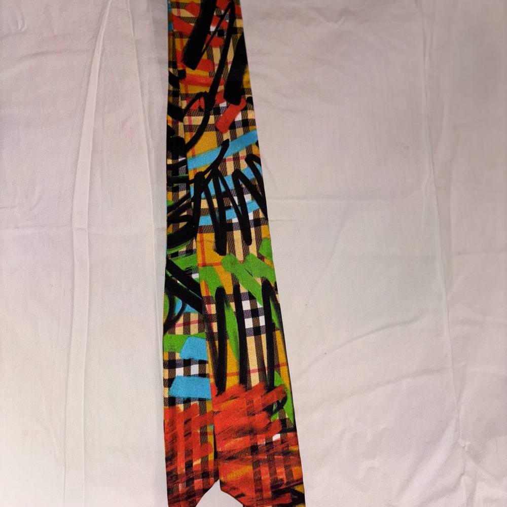 Burberry Multicolor Graffiti Graphic Tie